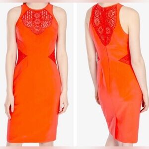 3 x $50 Karen Millen Vibrant Red cutout sheath Dress size 10